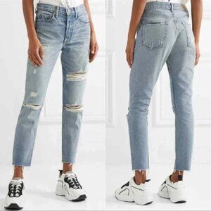 GRLFRND Karolina Jeans Size 26 A Little More Love Button Fly Distressed Raw Hem
